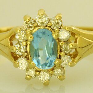 $2450 / NEW / GC Gemstone & Diamond 14K Yellow Gold Ring / Luxury